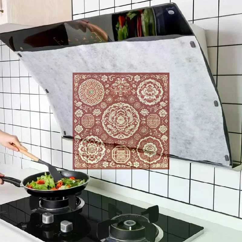 12 Sheets Disposable Kitchen Oil Filter Paper Non Woven Anti Oil Absorbing Paper For Cooker Hood Extractor Fan