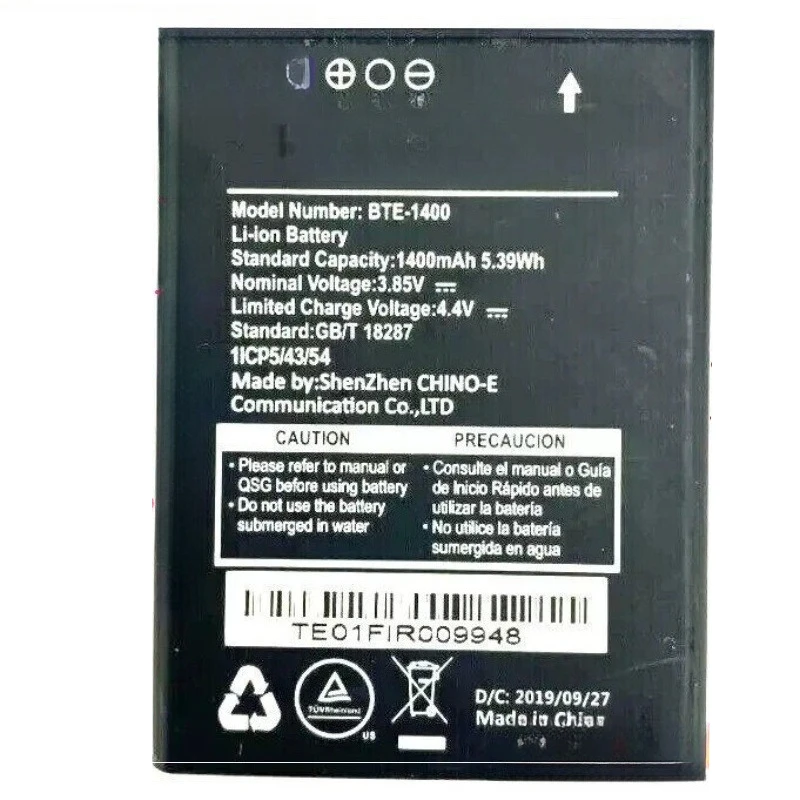 For ANS F30 BTE-1400 1400mAh 2pcs