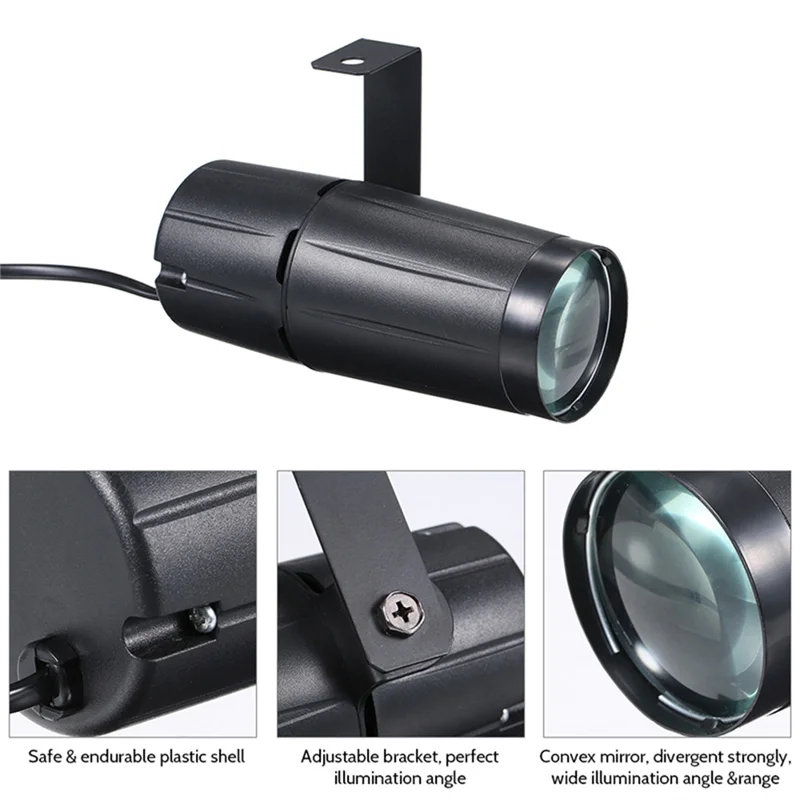 ABZV-LED Light Beam Pinspot Lighting Spotlight Super Bright Lamp Mirror Balls Party Disco Stage Effect Projector D -EU Plug