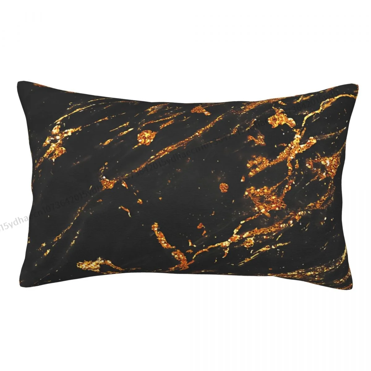 Gold Glitter Veins On Faux Black Marble Pillow Case Cushion Covers Home Sofa Chair Decorative Backpack Covers