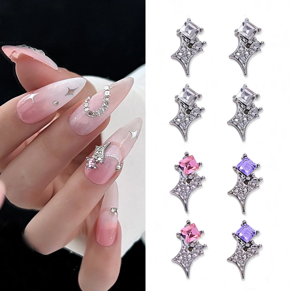 10Pcs Alloy Color Gem Star Nail Art Charm 3D Glitter Luxury Star Element Rhinestone Nail Ornament DIY Wykwintne akcesoria do paznokci