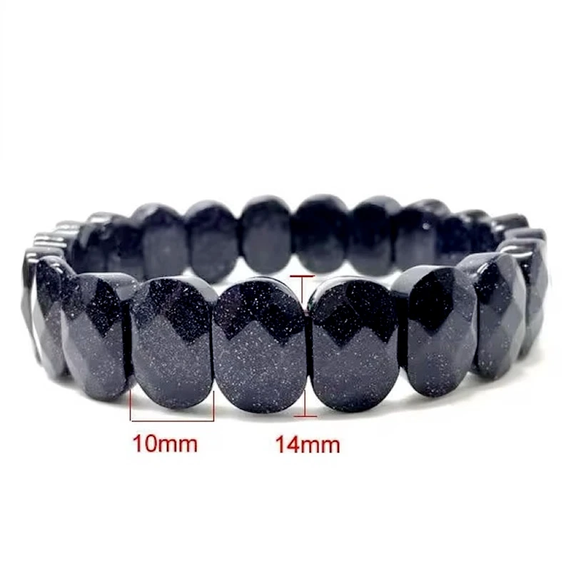 New Fashion Couple Natural Stone Cut Tiger Eye Shining Stone Fluorite Elastic Bracelet Crystal Colorful Jewelry Party Gift