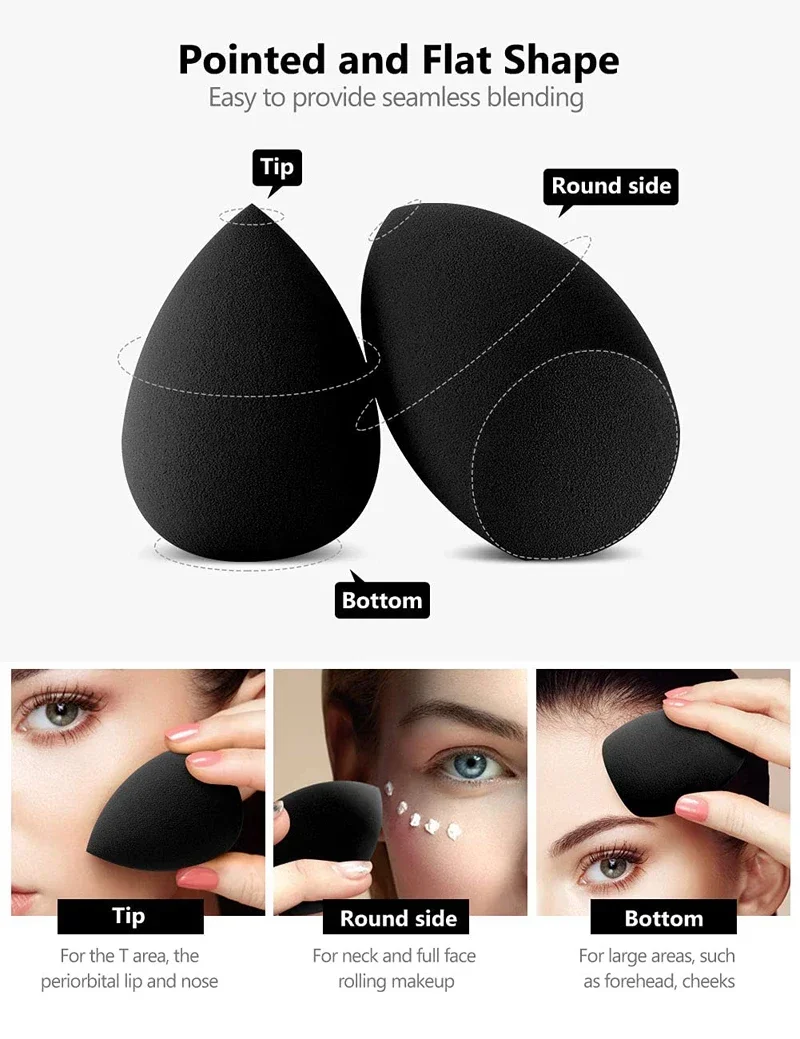 10/12Pcs Makeup Sponge Blender Beauty Egg Foundation Sponges Liquid Cream Cosmetic Puff Women Make Up Accessories Beauty Tools