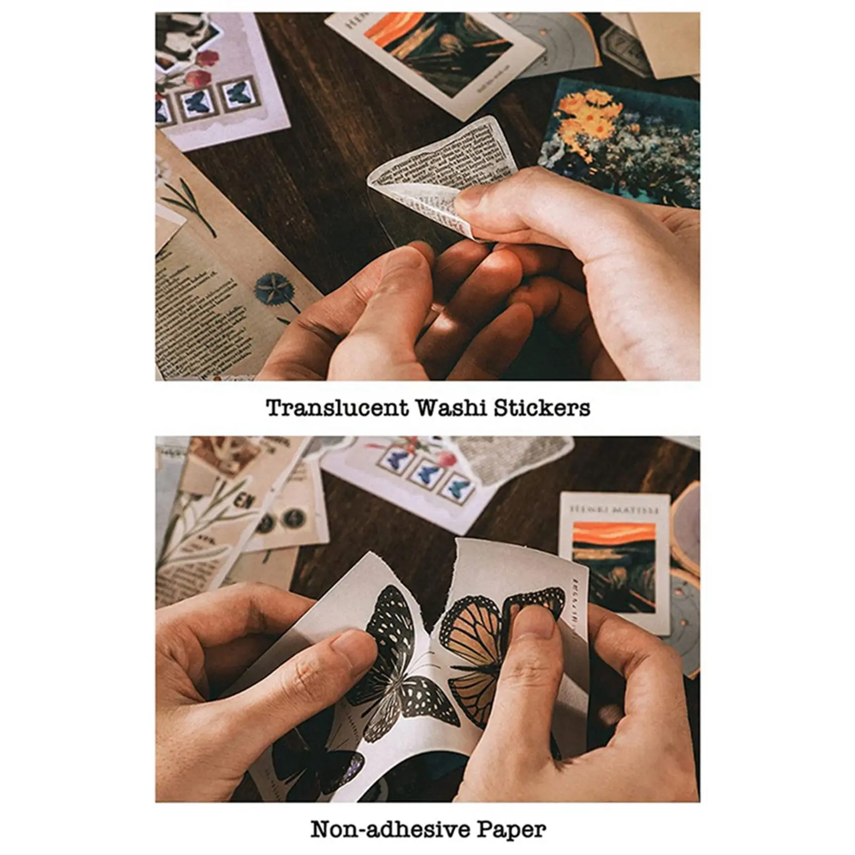 Vintage Scrapbook Supplies Pack (400 Pcs) For Art Journaling Junk Journal Planners DIY Paper Stickers (B)