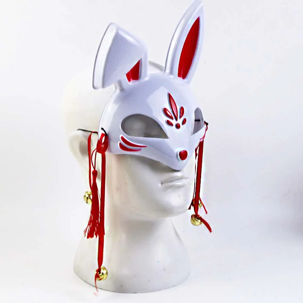 Kunststoff Cosplay Japanische Anime Maskerade Party Volle Gesicht Kaninchen Cosplay Maske Party Maske Requisiten Kaninchen Maske Party Requisiten