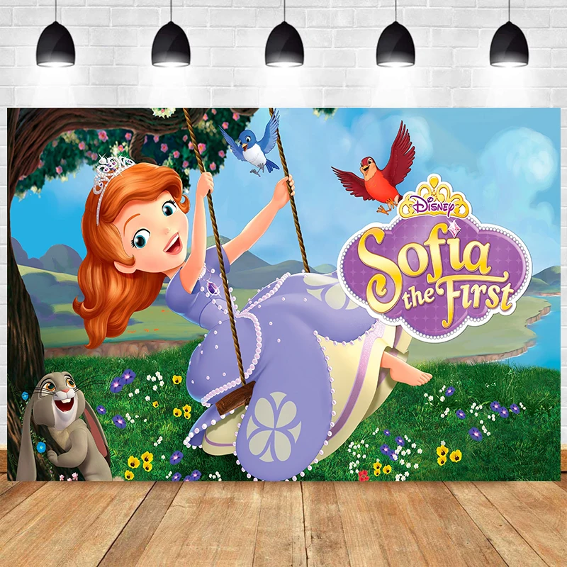 Girl Princess Sofia the First Background Cloth Birthday Baby Shower Decoration Background Room Hanging Cloth Photo Background