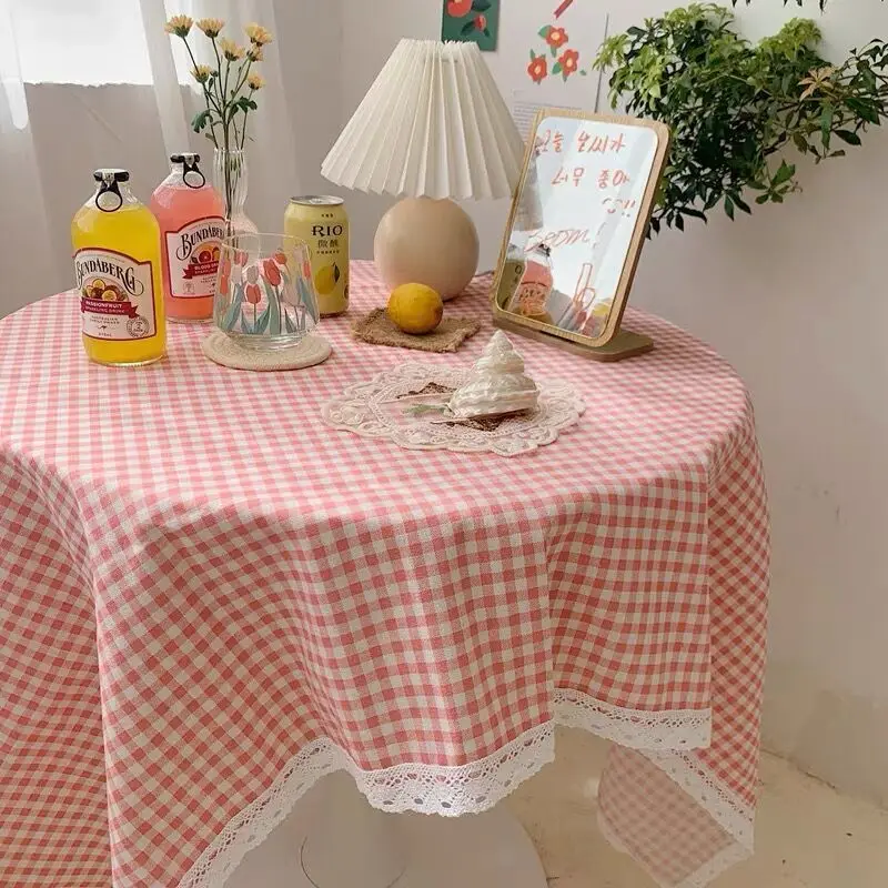 Plaid Table Cloth Ins Rectangular cloth Checkered Desk Mat Dust-proof Dining  Picnic Mats Simple Decor Pastoral Obrus