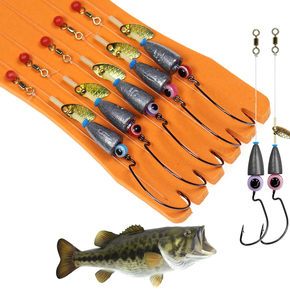 5 Stück/Set Texas Rig Set für Barsch-Angeln, Carolina Rig Kit, Angelzubehör, Fischhaken, Karpfenangeln, Haar-Rigs, Fertige Boilie-Köder – Detail 1