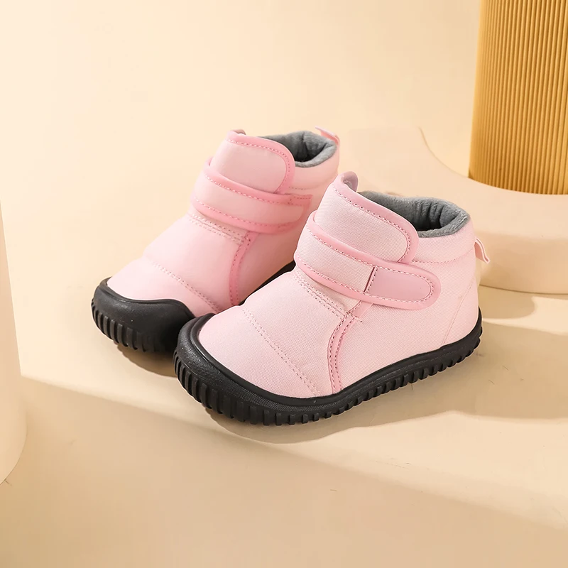 Kurze Winterstiefel für Kinder, rutschfeste, wasserdichte, weiche Plüschschuhe für Mädchen und Jungen, warme, wasserdichte Kindersneaker – Detail 14