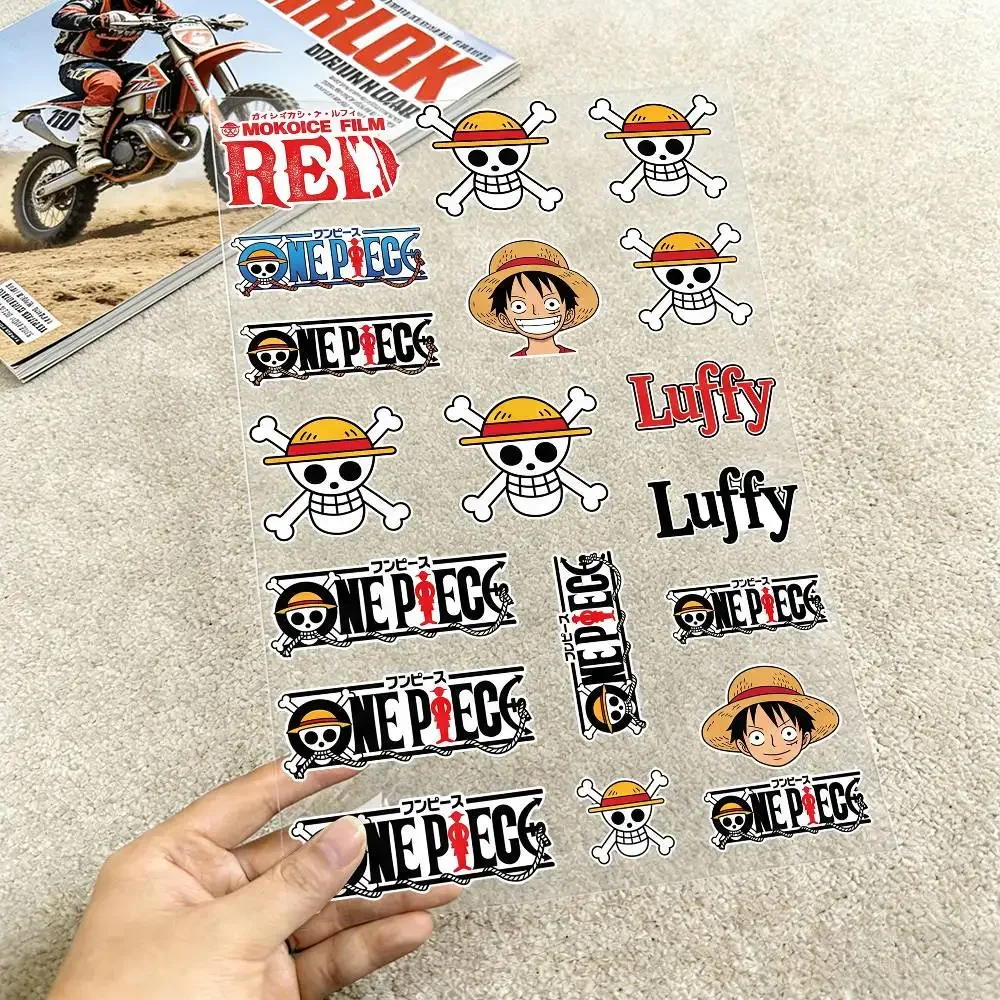 One Piece Monkey D. Luffy Reflective motorcycle stickers, 3M safety warning at night in the dark scooter helmets