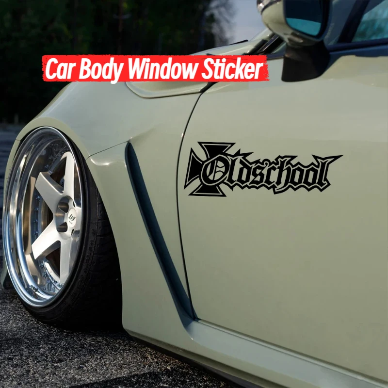 

Car Body Window Sticker Creative Old School Alphabet Pattern Racing Sticker Vinyl Decals Auto Styling DIY Decoration Accessories