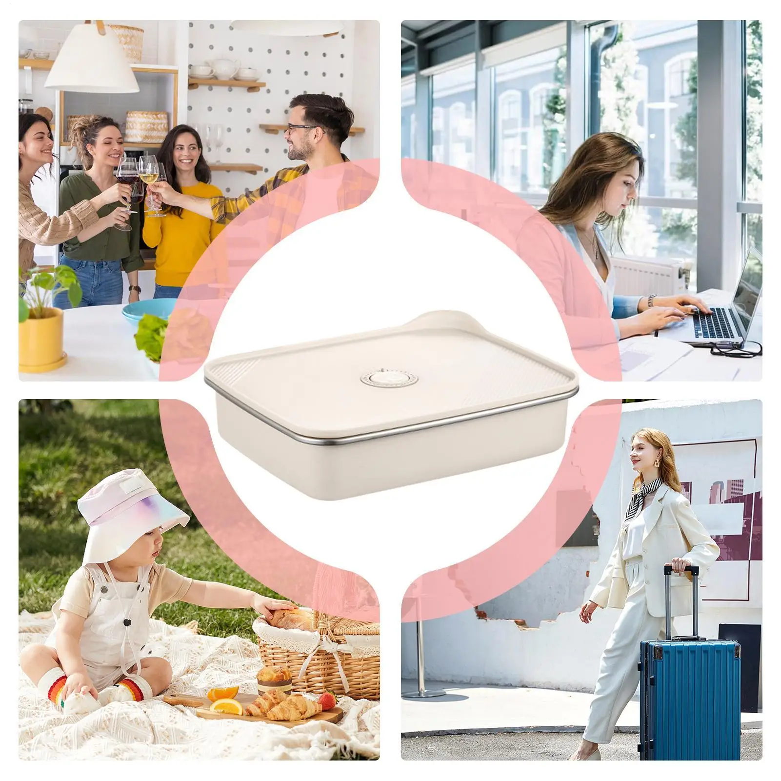 

Хранение продуктов, сейф для микроволновой печи из нержавеющей стали, портативный контейнер для еды для ежедневного путешествия на открытом воздухе, семейной школы, дома, работы, пикника