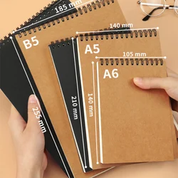 120 Pages Sketchbook Diary Drawing Painting Graffiti Soft Cover Black Paper Sketchbook Notepad Notebook Office School Supplies