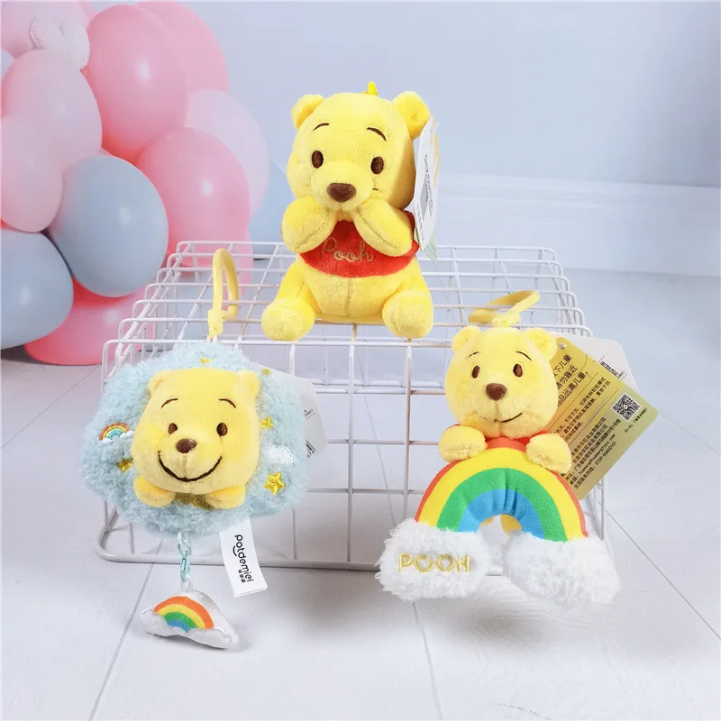 Mignon Disney Winnie l'ourson peluche poupée Anime dessin animé en peluche jouet porte-clés jouets pour enfants sac à dos pendentif cadeau d'anniversaire