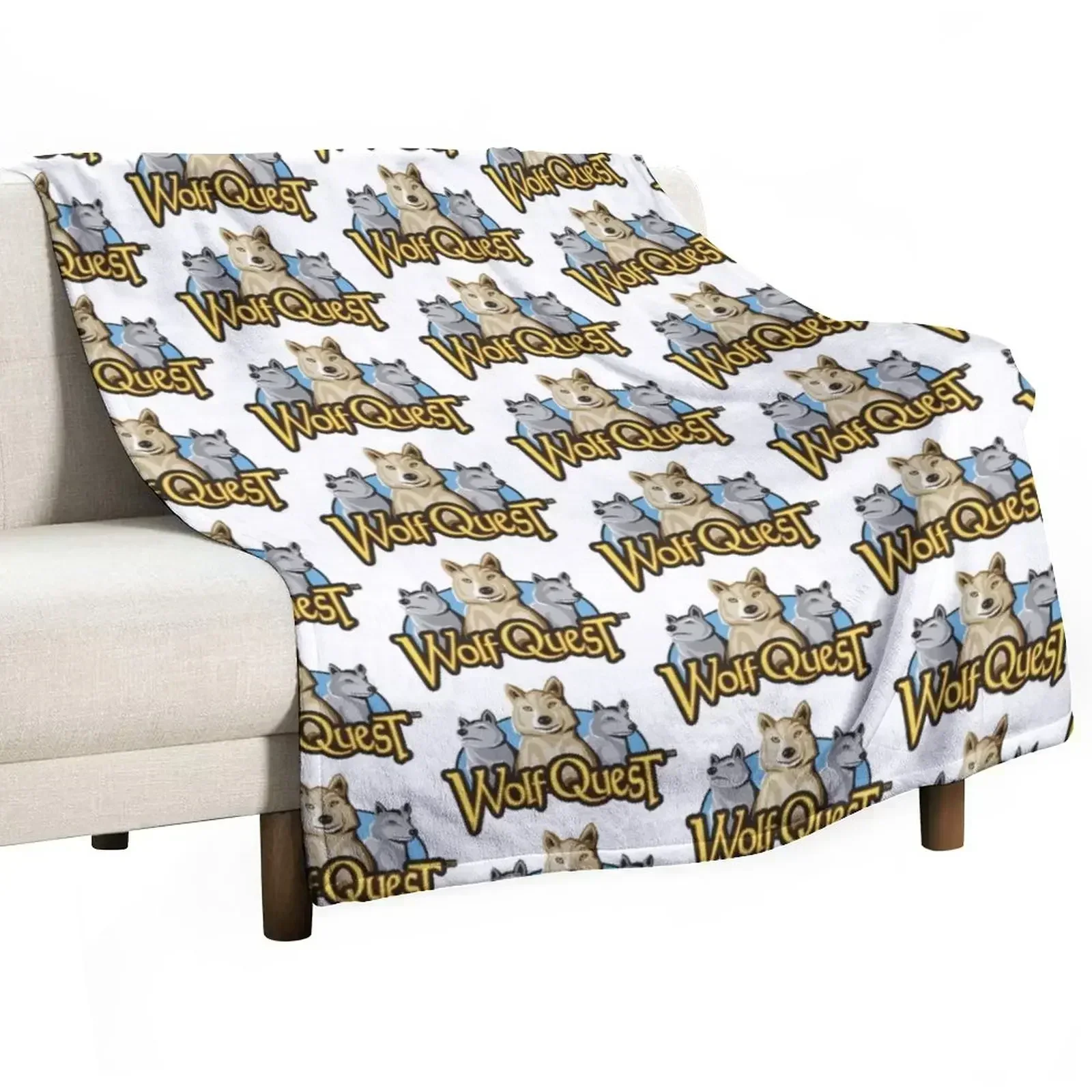 

WolfQuest Classic logo Throw Blanket Anti Shedding Soft Fuzzy Blanket for Home