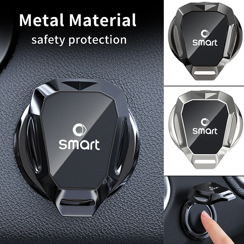 Car One-Touch Start Button Cover Metal Start Case Decor Accessories For Smart Fortwo 451 450 453 Forfour EQ Cabrio Crossblade