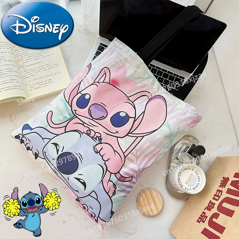 

Холщовые Сумки Disney Stitch, милые сумки большой вместимости из мультфильма аниме, высококачественные сумки из переработанных материалов, подарки для девочек