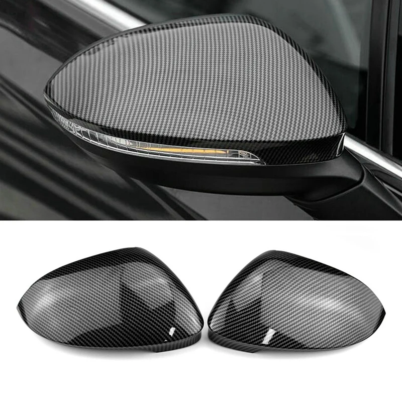 Carbon Fiber Rearview Side Glass Mirror Cover Trim Frame Side Mirror Caps for Golf 8 MK8 2020 2021