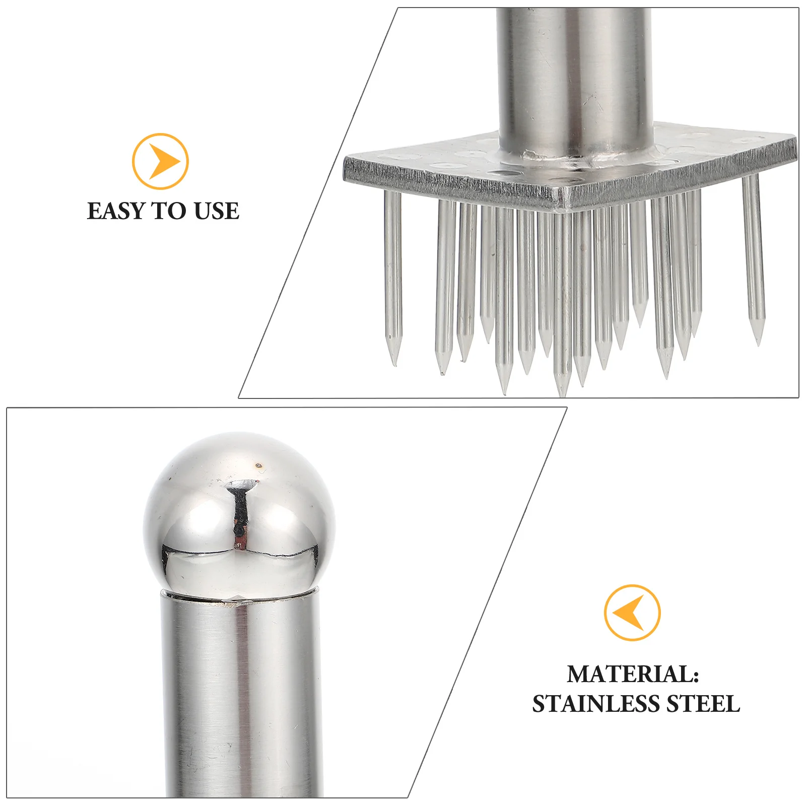 

1Pcs Premium Stainless Steel Meat Tenderizing Tool Ergonomic Handle Design for Home Kitchen Restaurant Steak Tenderizing Tool