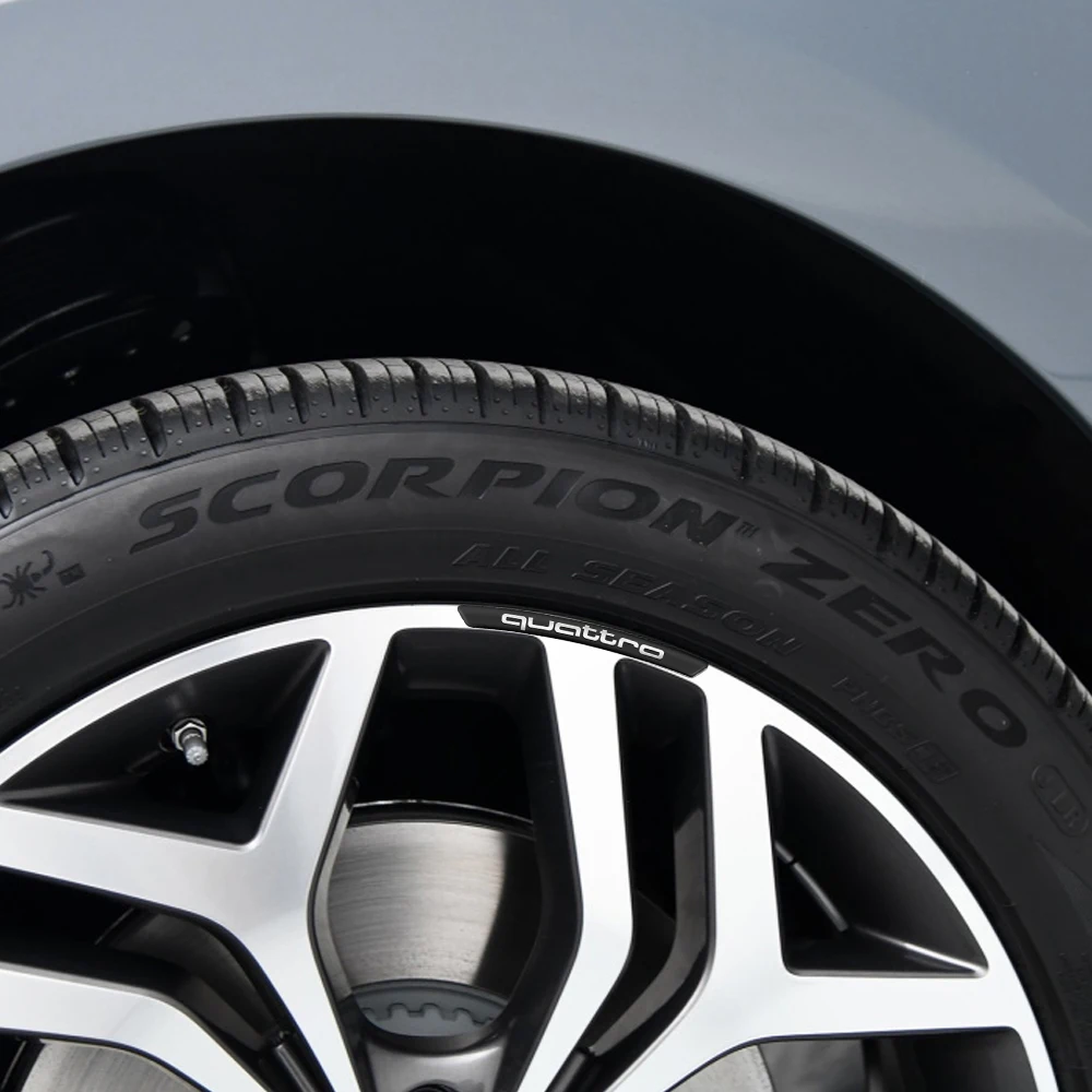4 Stück Aluminium-Autofelgen-Aufkleber Auto-Umbau-Zubehör für Audi Sline quattro A3 A4 B8 8P 8V A6 C7 A5 Q5 B7 8P 8L 8V B6 – Detail 11