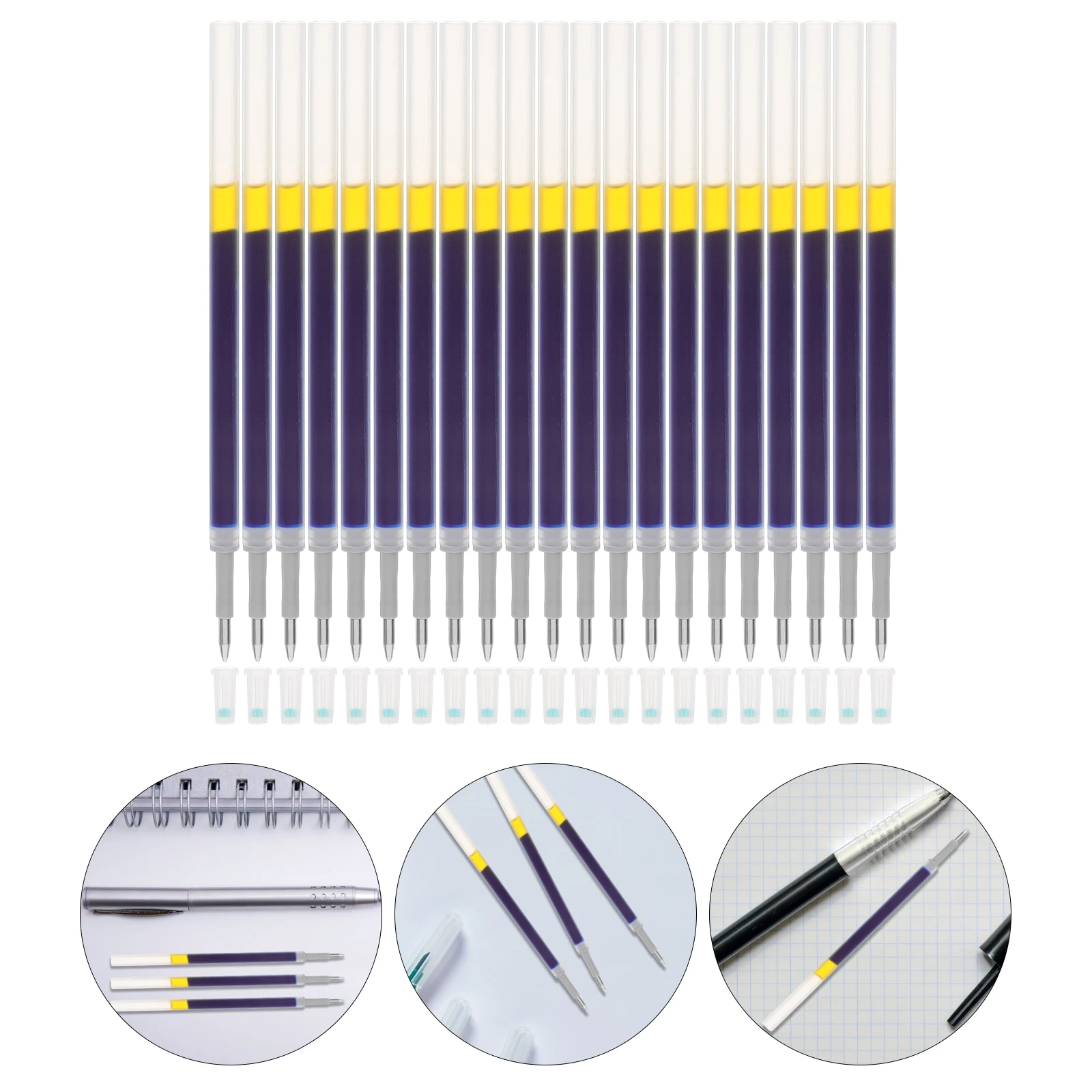 60 Pcs Refill Refillable Pen Refills Gel Replacement Neutral for Pens Pp Colored