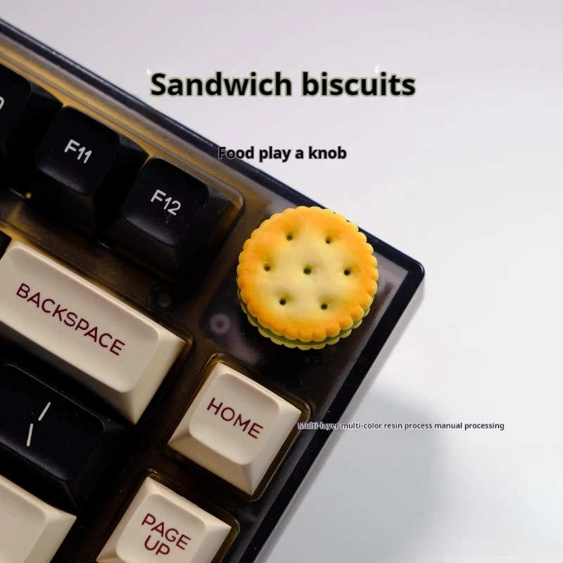 Sandwich Biscuit Knob Keycap Personalized Peripheral Handmade Stereoscopic Audio Nj80 Creative Customized Food And Entertainment