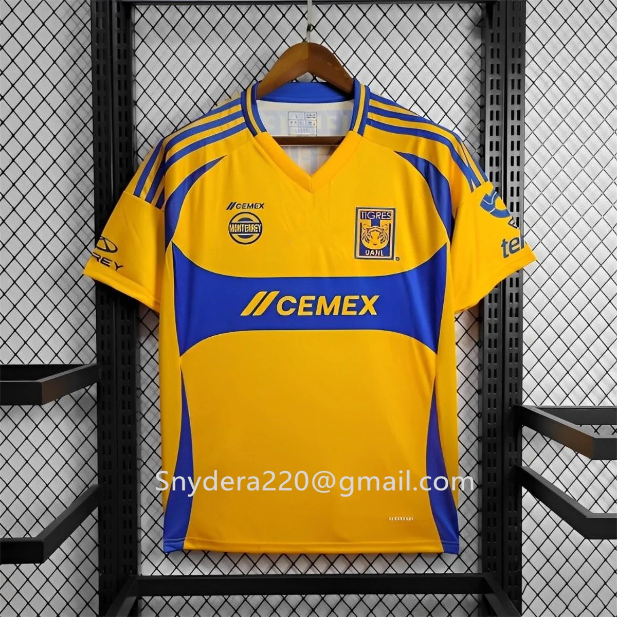 

2024/25 Мужская домашняя желтая быстросохнущая одежда Tigres de la UANL, тренировочная футбольная рубашка