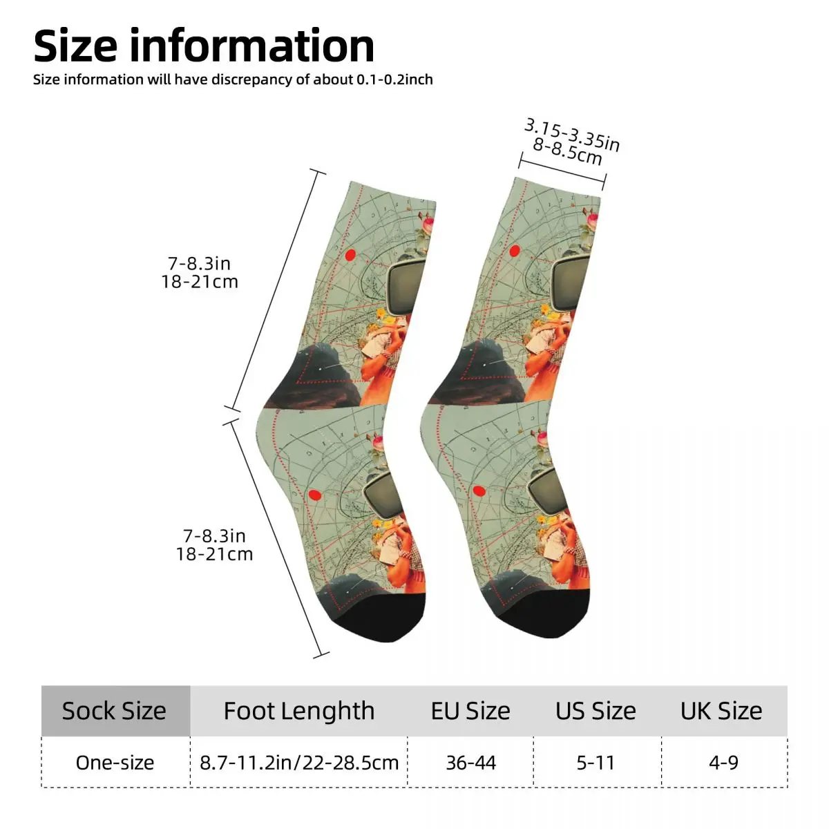 Antarctic Broadcast Sock Printed Man Polyester