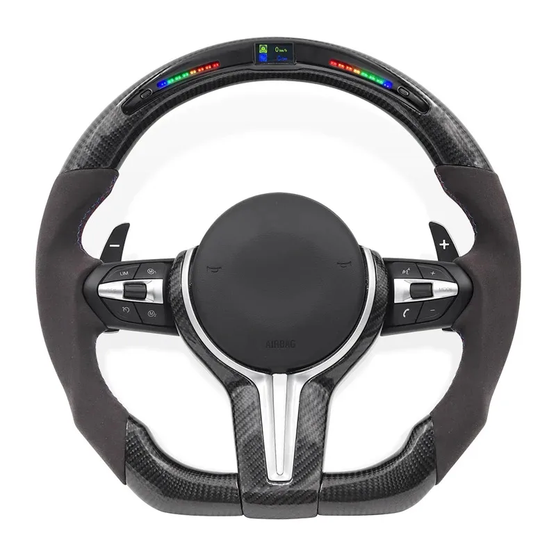 

For BMW F10 F30 F20 F34 F32 F33 F36 F22 F80 F82 F87 E90 E91 E92 M3 M4 M5 M6 Steering Wheel LED Carbon Fiber Car Accessories