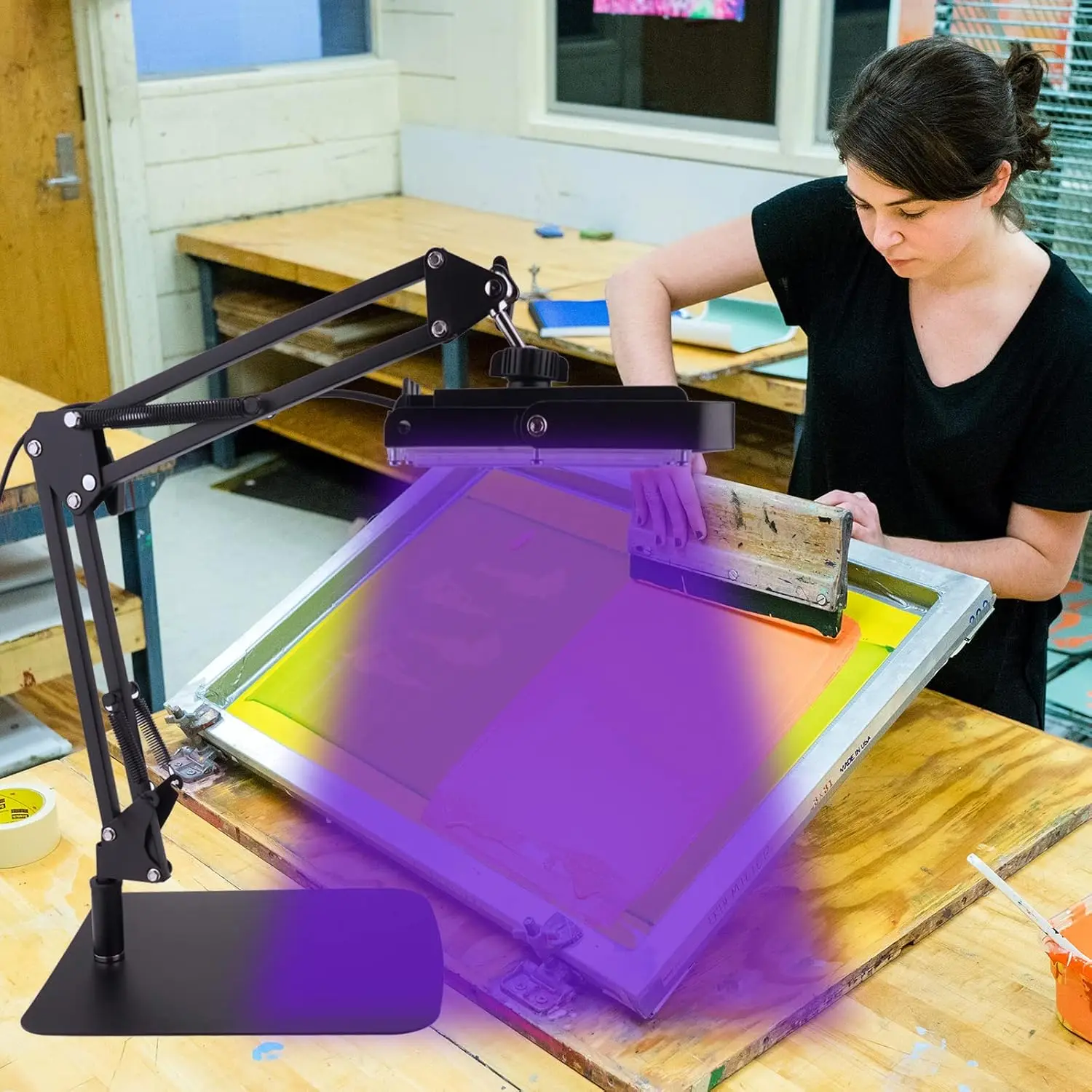 50W LED UV 스크린 인쇄 노광기 110V 220V 라이트 스탠드 사진 감광액 경화 램프 감광액 시아노타입 사무용품