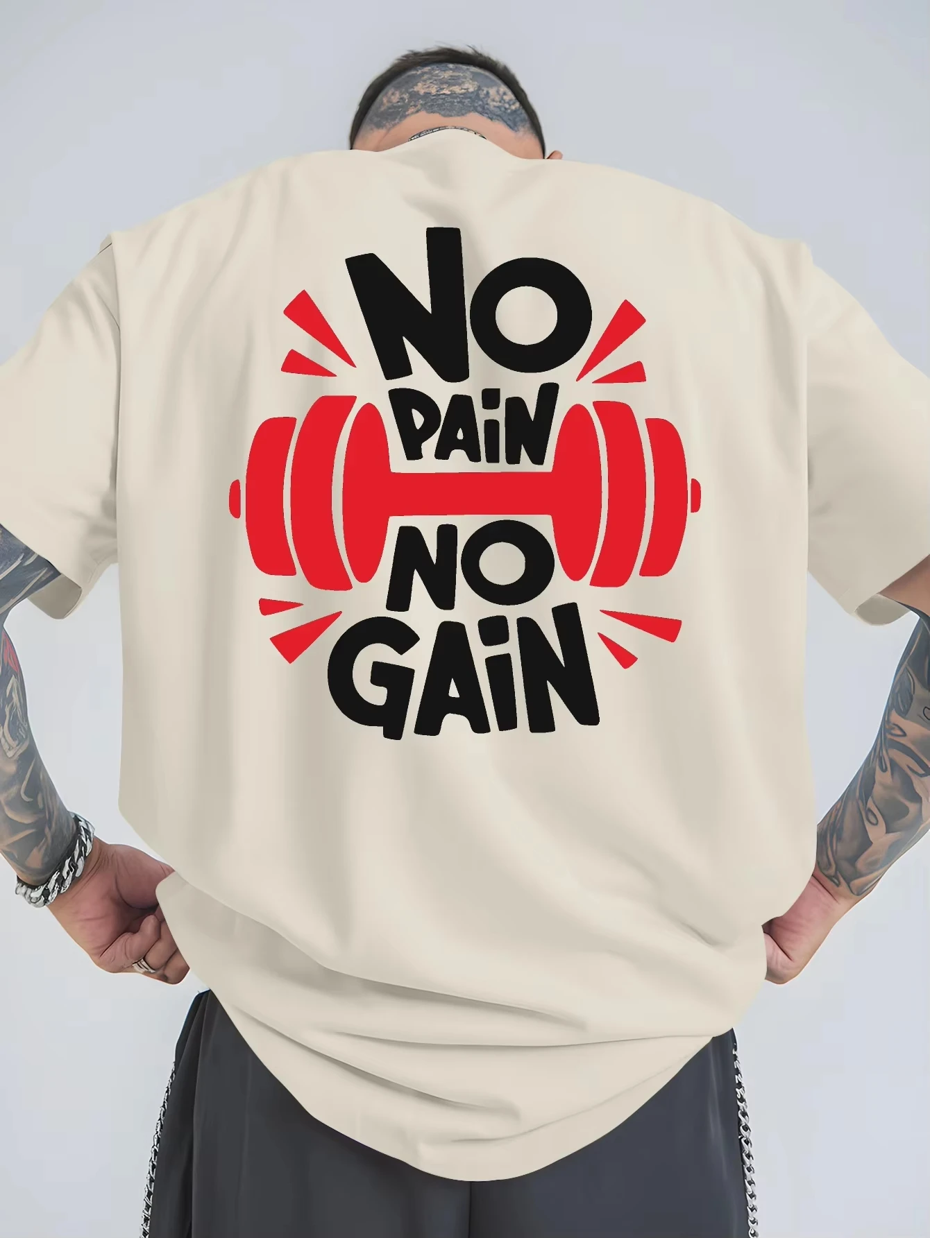 Gym NO PAIN NO GAIN T Shirt Summer Men's Tracksuit Short Sleeve Pullover Top Breathable Sportswear Harajuku Fashion Streetwear