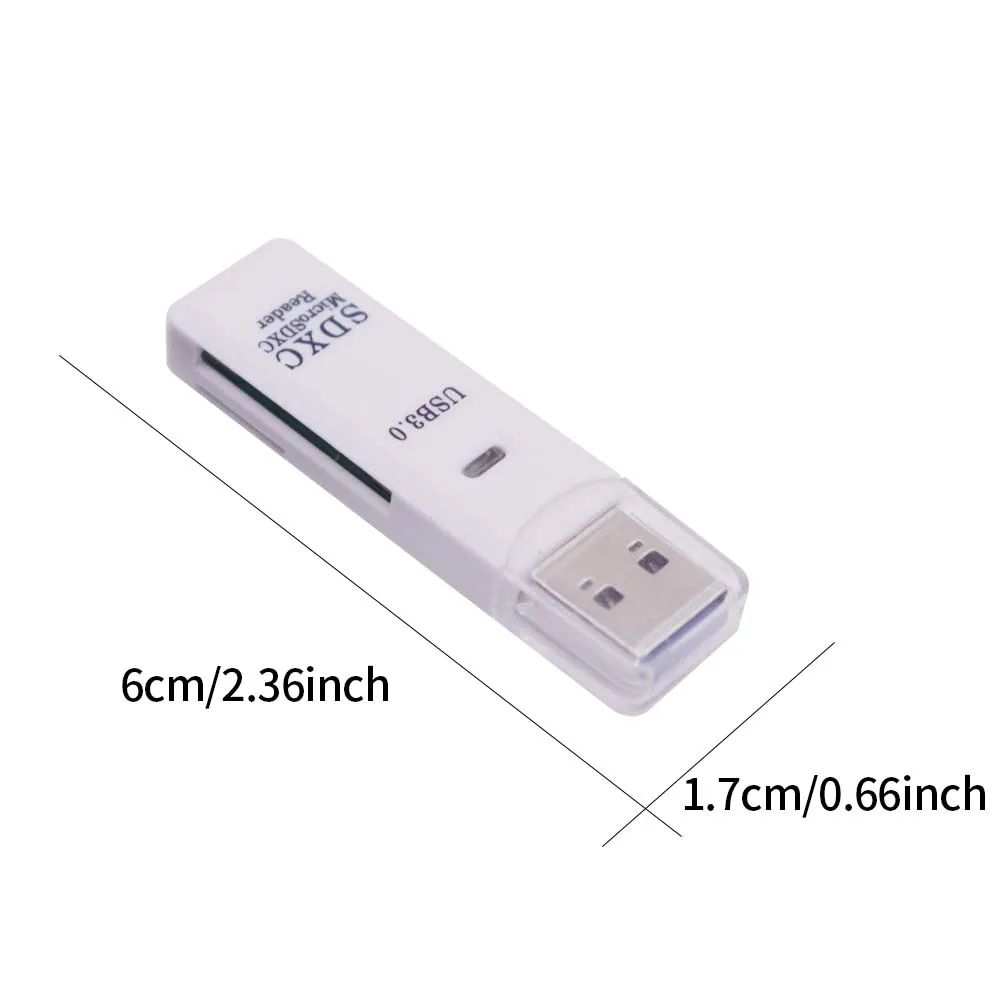 TISHRIC USB3.0 TF/SD Card Reader 2-in-1 Card Reader Easy Plug and Play Memory Card Adapter High Speed  for Camera Phone Computer