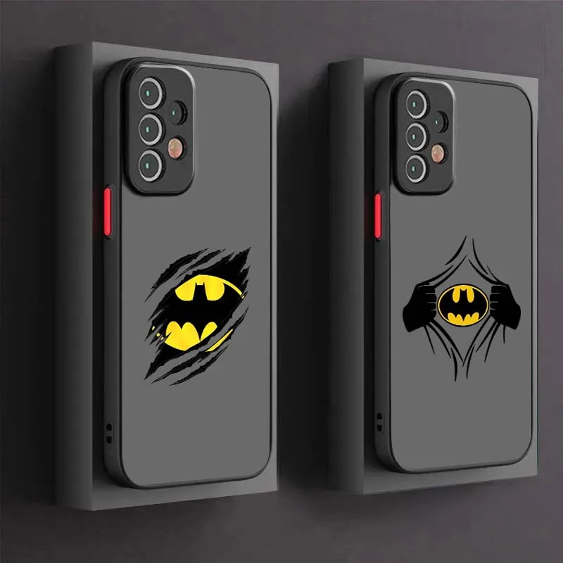 

B-Batman Logo Popular Art Phone Case For Samsung A73 A72 A71 A55 A54 A53 A52 A51 A35 A25 A15 A14 5G Frosted Translucent