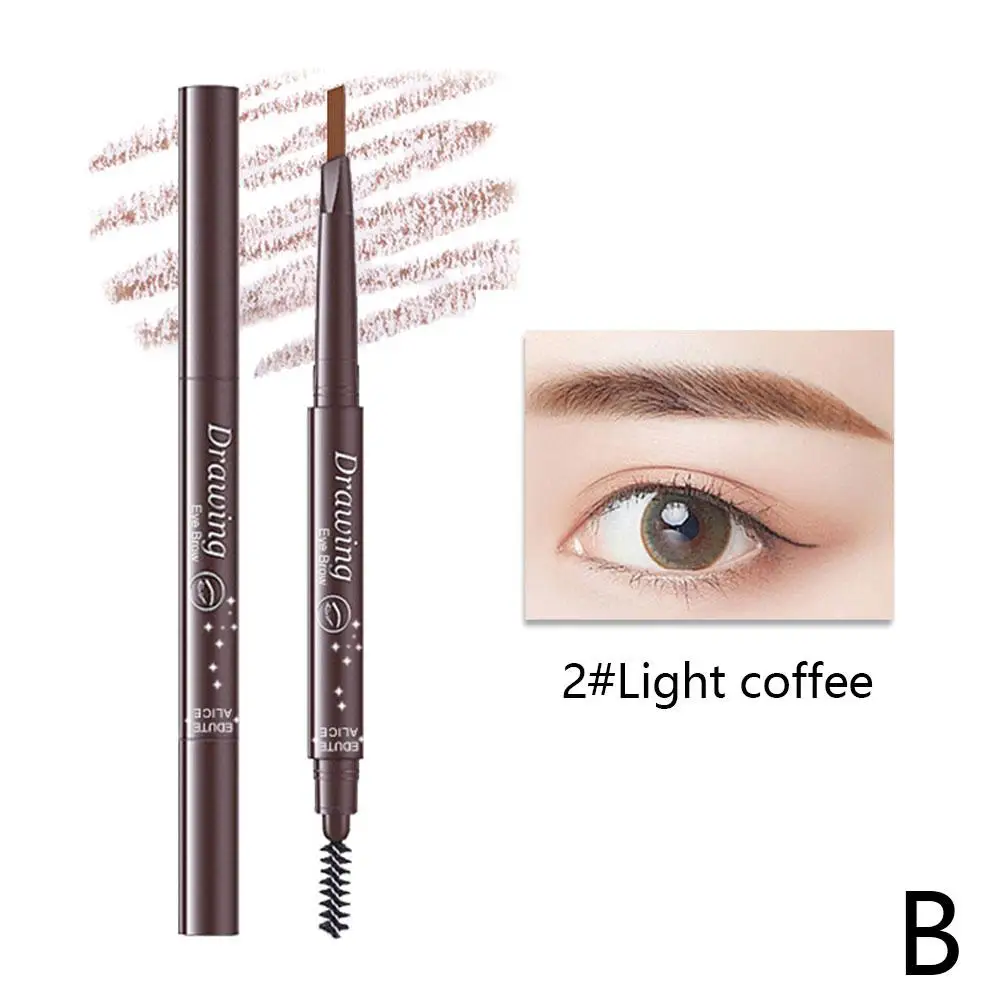 Dubbele kop wenkbrauwpotlood Driehoekig 3D-definitie Waterdicht Natuurlijk vlekvrij Langdurig kleurend wenkbrauwpotlood