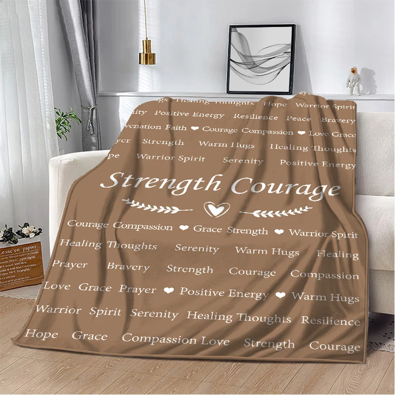 Blanket-Compassion Blanket-Strength Courage Super Soft Warm Hugs Get Well Gift Healing Thoughts Four Seasons Comfort Blanket