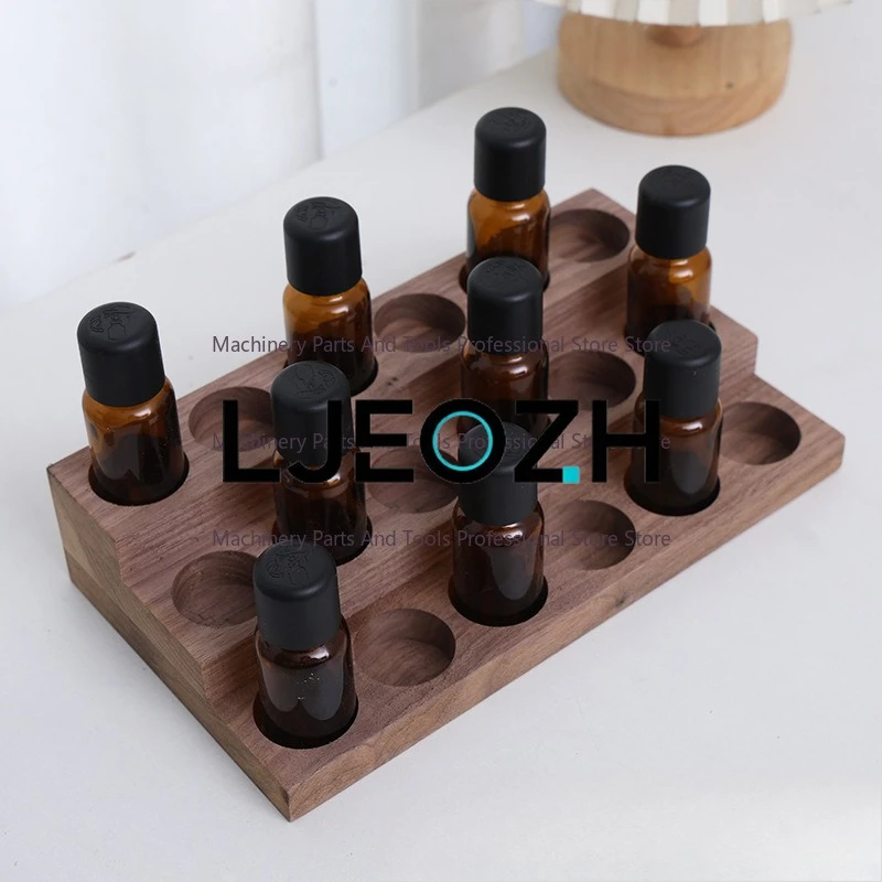 Walnut Essential Oil Storage Finishing Rack Multi-layer Grid Essential Oil Storage Box Display Rack