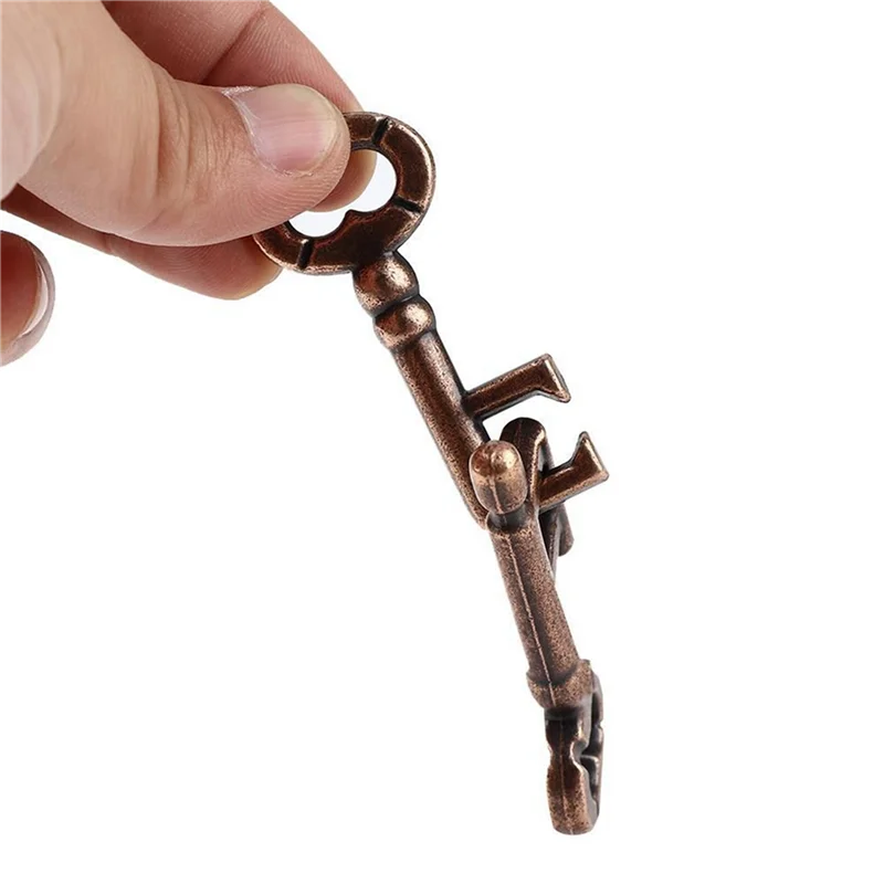 2X Classic Intelligent Lock  Brain Tester Development Alloy Key Ring Puzzle Game Kid IQ Thinking Test Key Puzzle -[A17I]