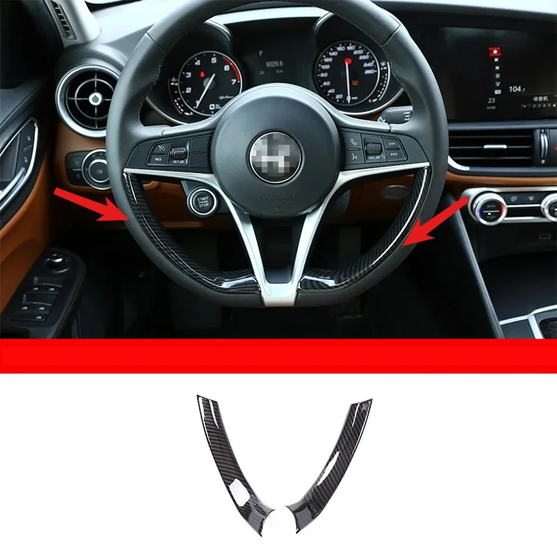 Steering Wheel Frame Trim Sticker Car Steering Wheel Panel Decoration Strip Car Accessories For Alfa Romeo Giulia 952 2017-2019