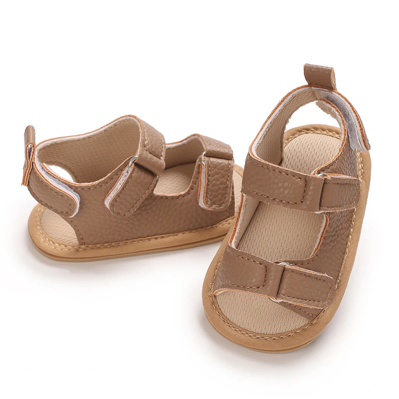 Sandália de bebê primeiro caminhante para criança, sapato infantil menina, sola de borracha macia, antiderrapante, cor sólida, recém-nascido, 3 cores, verão