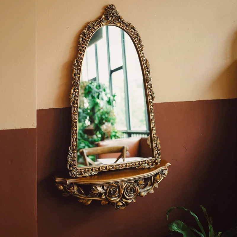 Retro Bath Mirrors Luxury Bathroom Mirror Decorative Bathroom Fixture Moisture Proof Practical Home Decoration Household Using