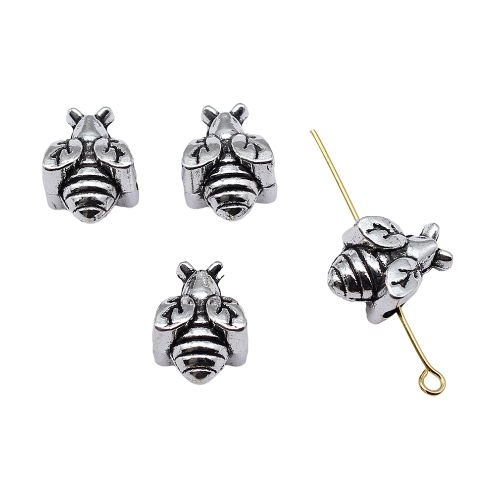 Men Accessories Bee Big Hole Beads Charms For Jewelry Making 16x11.4x9.2mm 10pcs