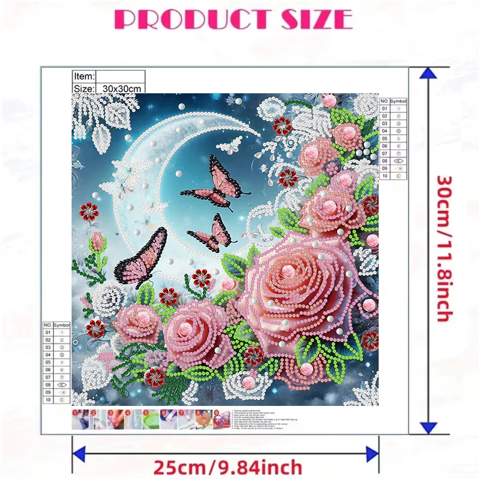 DIY Special Shape Diamond Art Kits for Beginners Butterfly flowers 5D Diamond Art Painting Kits for Home Decoration Wall