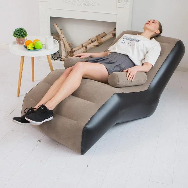 Indoor and Outdoor Creative S-shaped Inflatable Lounge Chair with Inflatable Sofa Lunch Break Lazy Sofa Flocking Chairs