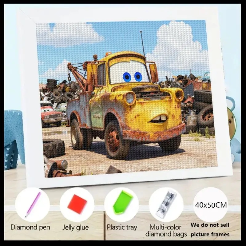 

1 шт., набор алмазной живописи Disney Pixar Cars Mater, 5D полная дрель, набор для рисования кристаллами и драгоценными камнями «сделай сам», 40x50 см, алмаз