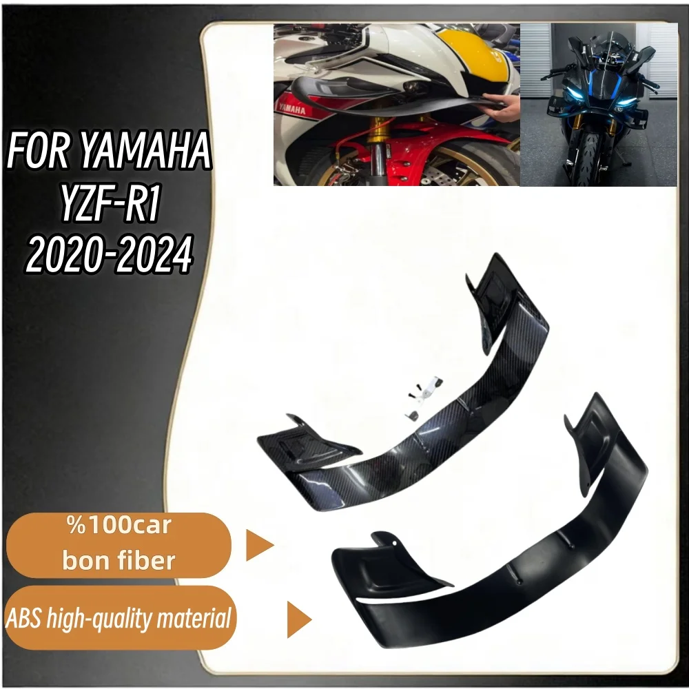 For YAMAHA YZF-R1 R1M 100%Carbon Fibre WING DOWNFORCE NAKED FRONTAL SPOILERS 2021-2025 Front spoiler Lower spoiler lower lip