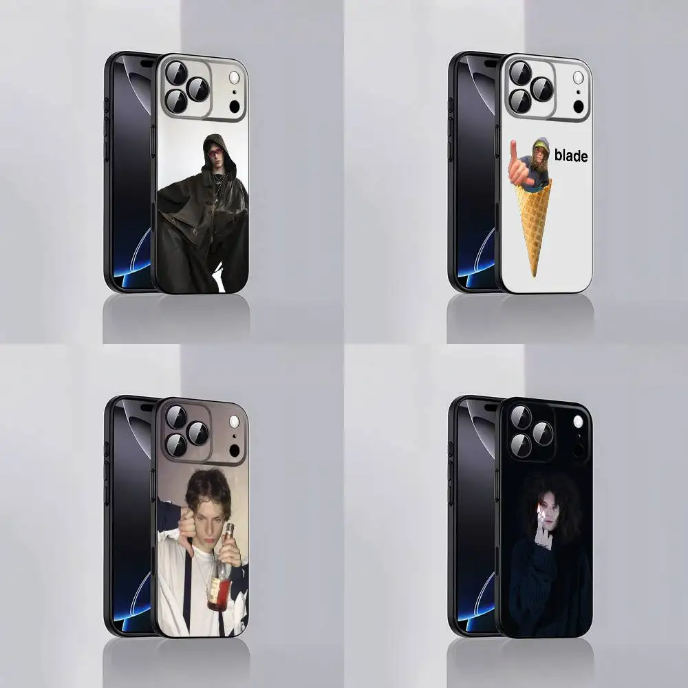 

Rapper B-Bladee Funny Dog Phone Case For iPhone 17,16,15,14,13,12,Pro,Max,Plus,E,SE4,Air,Mini Black Soft Cover