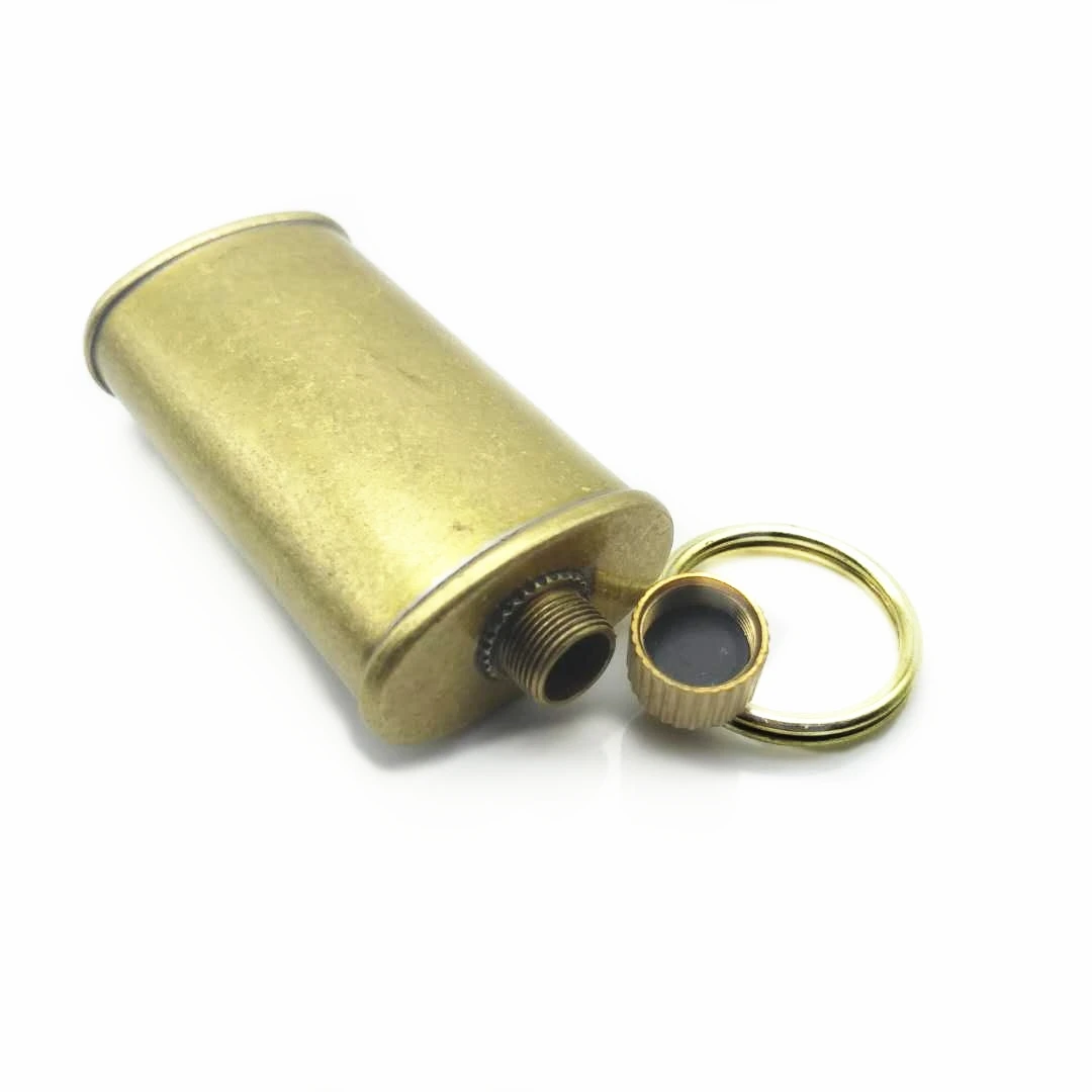 Portable 11ml Small Brass Lighter Oil Bottle Oiler 57mm*25mm