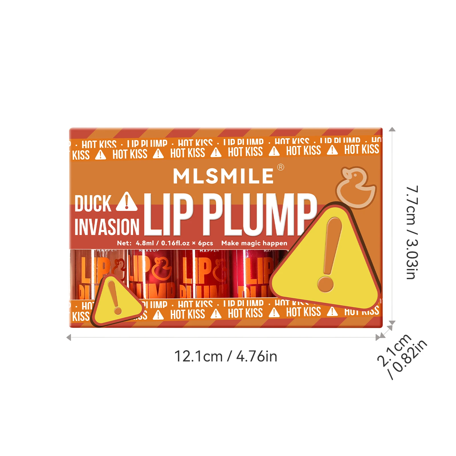 MLSMILE 6pcs/SET HOT KISS Lip Plump Lip Gloss Pearl Mirror Moisturizing Long-lasting Lip Balm Liquid Mouth Red Lip Glaze