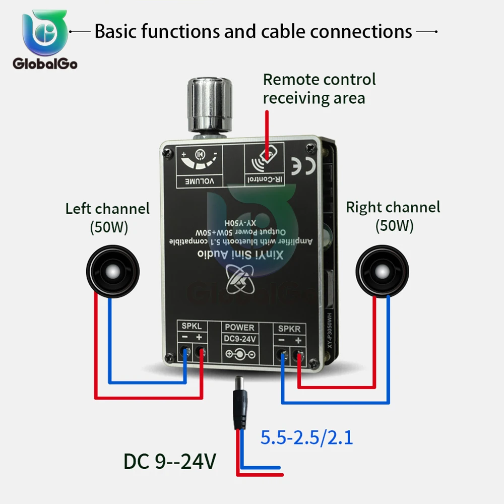 TPA3116 50 Вт * 2 Bluetooth цифровой усилитель мощности DC9-24V HIFI стерео музыкальный беспроводной модуль аудио AMP с пультом дистанционного управления