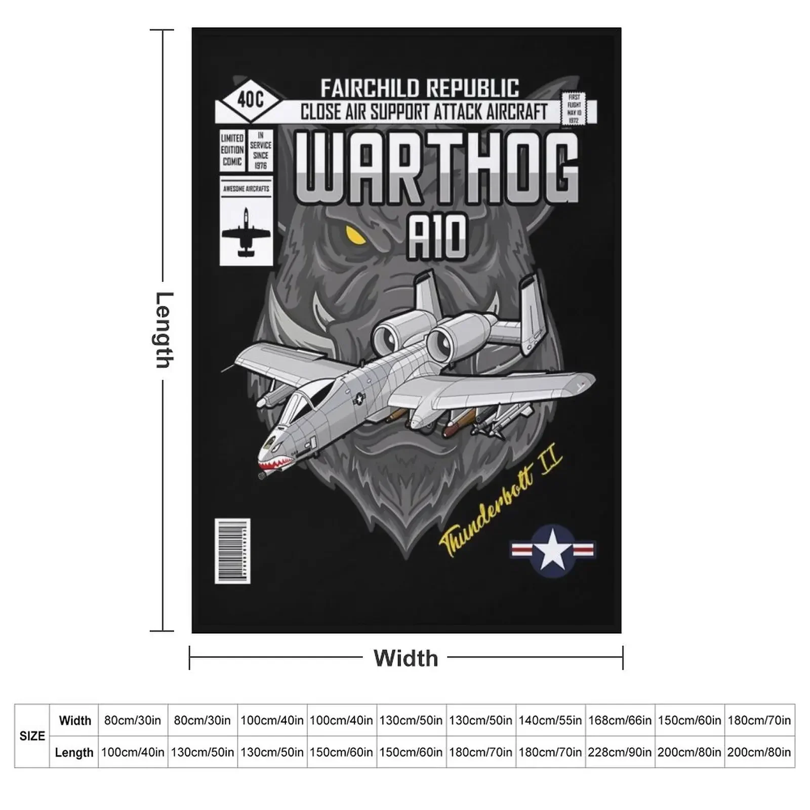 A-10 Warthog Limited Edition Comic Throw Blanket Single Decorative Sofa anime Cute Plaid Flannel Fabric sofa bed Blankets